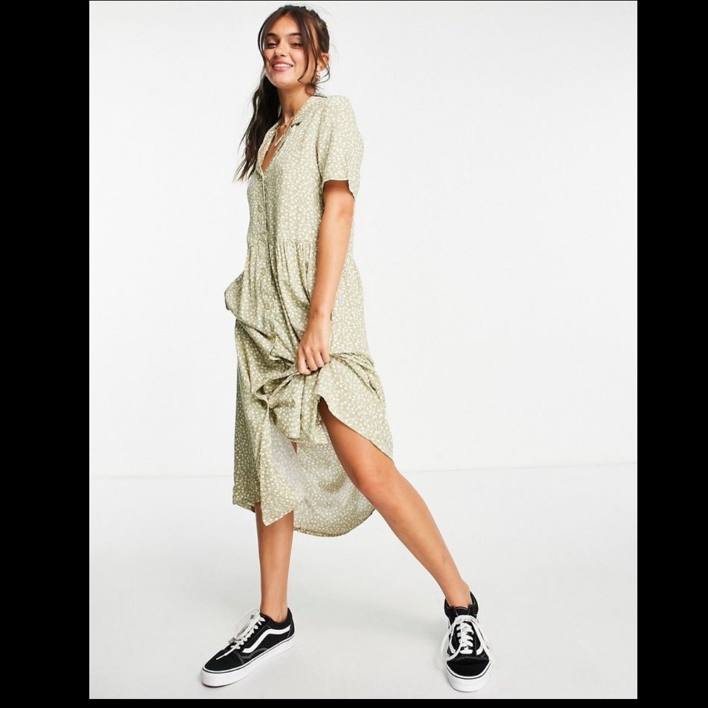 Monki Matten EcoVero MIDI shirt dress